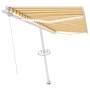 Manual retractable awning with yellow and white LED 400x300 cm by , Awnings - Ref: Foro24-3069543, Price: 491,85 €, Discount: %