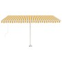 Manual retractable awning with yellow and white LED 400x300 cm by , Awnings - Ref: Foro24-3069543, Price: 491,85 €, Discount: %