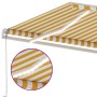 Manual retractable awning with yellow and white LED 400x300 cm by , Awnings - Ref: Foro24-3069543, Price: 491,85 €, Discount: %