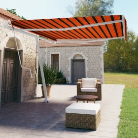 Orange and brown automatic standing awning 400x350 cm by , Awnings - Ref: Foro24-3069630, Price: 624,99 €, Discount: %