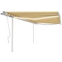 Manual retractable awning with yellow and white LED 4x3 m by , Awnings - Ref: Foro24-3069943, Price: 462,47 €, Discount: %