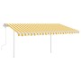 Manual retractable awning with yellow and white LED 4x3 m by , Awnings - Ref: Foro24-3069943, Price: 462,47 €, Discount: %