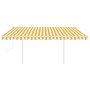 Manual retractable awning with yellow and white LED 4x3 m by , Awnings - Ref: Foro24-3069943, Price: 462,47 €, Discount: %