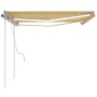 Manual retractable awning with yellow and white LED 4x3 m by , Awnings - Ref: Foro24-3069943, Price: 462,47 €, Discount: %