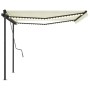 Toldo manual retráctil con LED crema 4x3 m de , Toldos - Ref: Foro24-3070142, Precio: 573,15 €, Descuento: %