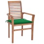 Dining chairs 6 pcs solid teak wood with green cushions by , Garden chairs - Ref: Foro24-3072951, Price: 592,91 €, Discount: %