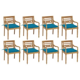 Batavia chairs 8 units solid teak wood with cushions by , Garden chairs - Ref: Foro24-3073368, Price: 957,26 €, Discount: %