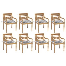 Batavia chairs 8 units solid teak wood with cushions by , Garden chairs - Ref: Foro24-3073363, Price: 969,65 €, Discount: %