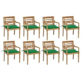 Batavia chairs 8 units solid teak wood with cushions by , Garden chairs - Ref: Foro24-3073354, Price: 947,99 €, Discount: %