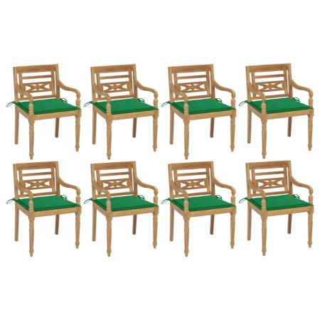 Batavia chairs 8 units solid teak wood with cushions by , Garden chairs - Ref: Foro24-3073354, Price: 948,69 €, Discount: %