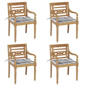 Batavia chairs 4 units solid teak wood with cushions by , Garden chairs - Ref: Foro24-3073309, Price: 476,99 €, Discount: %