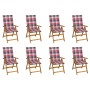 Folding garden chairs and cushions 8 pcs solid acacia wood by , Garden chairs - Ref: Foro24-3075067, Price: 666,06 €, Discoun...