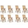 Folding garden chairs and cushions 8 pcs solid acacia wood by , Garden chairs - Ref: Foro24-3075067, Price: 666,06 €, Discoun...