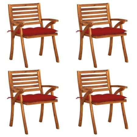 Garden chairs with cushions 4 units solid acacia wood by , Garden chairs - Ref: Foro24-3075195, Price: 373,27 €, Discount: %