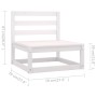 6-teiliges Garten-Lounge-Set aus weißem massivem Kiefernholz von , Gartensets - Ref: Foro24-3075560, Preis: 318,76 €, Rabatt: %