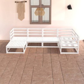 6-teiliges Garten-Lounge-Set aus weißem massivem Kiefernholz von , Gartensets - Ref: Foro24-3075685, Preis: 316,99 €, Rabatt: %