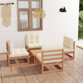 5-teiliges Gartenmöbel-Set mit Kissen aus massivem Kiefernholz von , Gartensets - Ref: Foro24-3076317, Preis: 480,90 €, Rabat...