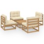 5-piece garden furniture set with solid pine wood cushions by , Garden sets - Ref: Foro24-3076317, Price: 480,59 €, Discount: %