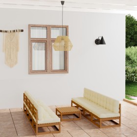 Garden furniture 9 pieces with cushions made of solid pine wood by , Garden sets - Ref: Foro24-3076407, Price: 935,44 €, Disc...