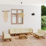 9-piece garden furniture set with solid pine wood cushions by , Garden sets - Ref: Foro24-3076487, Price: 957,99 €, Discount: %