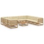 Set de muebles de jardín 11 pzs cojines madera pino marrón miel de , Conjuntos de jardín - Ref: Foro24-3076982, Precio: 1,00 ...