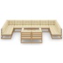 Set de muebles de jardín 13 pzs cojines madera pino marrón miel de , Conjuntos de jardín - Ref: Foro24-3077282, Precio: 1,00 ...