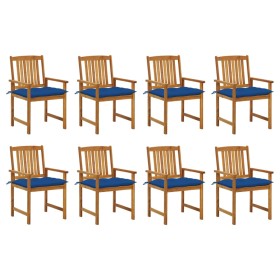 Garden chairs with cushions 8 pcs solid acacia wood by , Garden chairs - Ref: Foro24-3078203, Price: 533,99 €, Discount: %