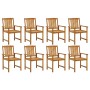 Garden chairs with cushions 8 pcs solid acacia wood by , Garden chairs - Ref: Foro24-3078203, Price: 554,07 €, Discount: %