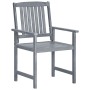 Garden chairs with cushions 8 pcs solid gray acacia wood by , Garden chairs - Ref: Foro24-3078255, Price: 526,37 €, Discount: %