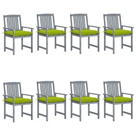 Garden chairs with cushions 8 pcs solid gray acacia wood by , Garden chairs - Ref: Foro24-3078260, Price: 527,99 €, Discount: %