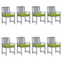 Garden chairs with cushions 8 pcs solid gray acacia wood by , Garden chairs - Ref: Foro24-3078260, Price: 526,37 €, Discount: %