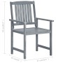 Garden chairs with cushions 8 pcs solid gray acacia wood by , Garden chairs - Ref: Foro24-3078260, Price: 526,37 €, Discount: %