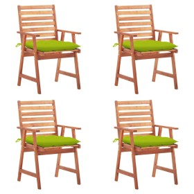 Sillas comedor de jardín y cojines 4 uds madera maciza acacia de , Sillas de jardín - Ref: Foro24-3078346, Precio: 253,99 €, ...