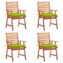 Garden dining chairs and cushions 4 pcs solid acacia wood by , Garden chairs - Ref: Foro24-3078346, Price: 252,47 €, Discount: %