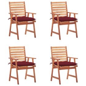 Garden dining chairs and cushions 4 pcs solid acacia wood by , Garden chairs - Ref: Foro24-3078344, Price: 253,99 €, Discount: %