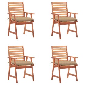 Garden dining chairs and cushions 4 pcs solid acacia wood by , Garden chairs - Ref: Foro24-3078338, Price: 253,99 €, Discount: %