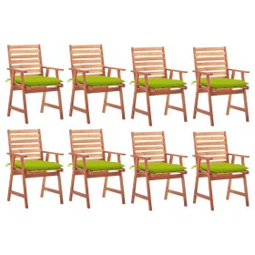 Garden dining chairs and cushions 8 units solid acacia wood by , Garden chairs - Ref: Foro24-3078400, Price: 546,01 €, Discou...