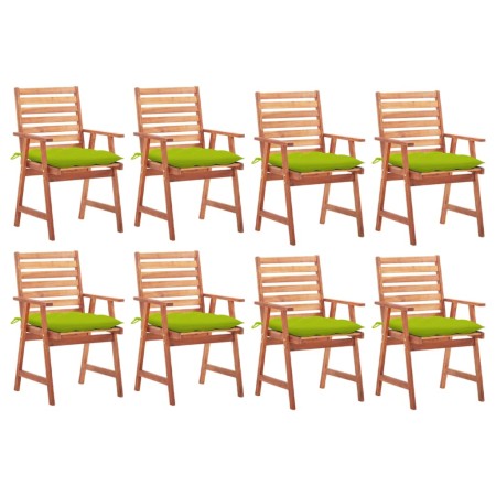 Garden dining chairs and cushions 8 units solid acacia wood by , Garden chairs - Ref: Foro24-3078400, Price: 519,99 €, Discou...