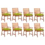 Garden dining chairs and cushions 8 units solid acacia wood by , Garden chairs - Ref: Foro24-3078400, Price: 519,99 €, Discou...