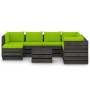 8-piece garden furniture with gray impregnated wood cushions by vidaXL, Garden sets - Ref: Foro24-3068395, Price: 795,99 €, D...