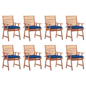 Garden dining chairs and cushions 8 units solid acacia wood by , Garden chairs - Ref: Foro24-3078399, Price: 519,99 €, Discou...