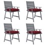 Garden dining chairs with cushions 4 pcs solid acacia wood by , Garden chairs - Ref: Foro24-3078428, Price: 357,81 €, Discoun...