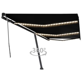 Manual retractable awning with anthracite gray LED light 600x350 cm by , Awnings - Ref: Foro24-3069884, Price: 777,99 €, Disc...