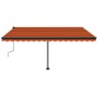 Toldo retráctil manual con luz LED naranja y marrón 400x350 cm de , Toldos - Ref: Foro24-3069825, Precio: 565,29 €, Descuento: %