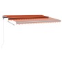 Manuell einziehbare Markise mit orangefarbenem und braunem LED-Licht, 400 x 350 cm von , Markisen - Ref: Foro24-3069825, Prei...