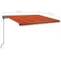 Manual retractable awning with orange and brown LED light 400x350 cm by , Awnings - Ref: Foro24-3069825, Price: 565,29 €, Dis...