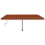 Toldo de pie retráctil manual naranja y marrón 500x300 cm de , Toldos - Ref: Foro24-3069780, Precio: 507,58 €, Descuento: %