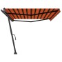 Toldo de pie retráctil manual naranja y marrón 500x300 cm de , Toldos - Ref: Foro24-3069780, Precio: 507,58 €, Descuento: %