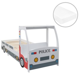 Children's bed police car viscoelastic mattress 90x200 cm by vidaXL, Cribs and beds for children - Ref: Foro24-278784, Price:...