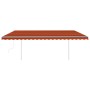 Automatic awning with LED and wind sensor orange brown 5x3m by , Awnings - Ref: Foro24-3069995, Price: 763,30 €, Discount: %